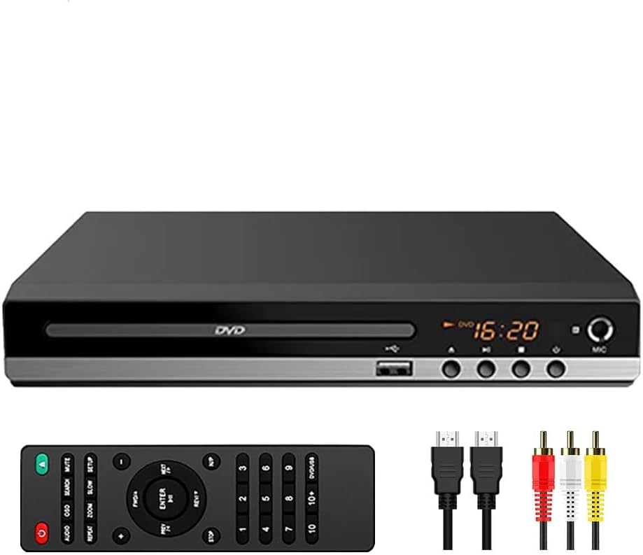 Compact DVD Player with Remote HDMI and RCA Cables USB Input S14634