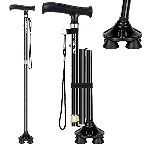 Foldable Adjustable Aluminum Alloy Walking Cane with Carry Bag G399