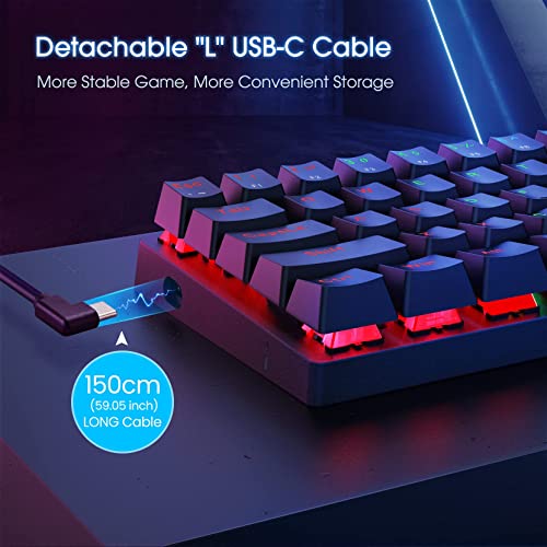 Black 61 Keys Wired Mechanical Gaming Keyboard with Blue Switches O713