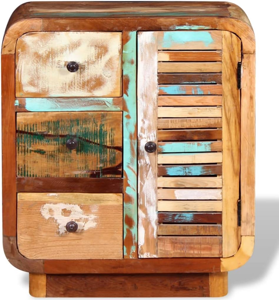 Solid Reclaimed Wood Sideboard with Door and 3 Drawers N8699