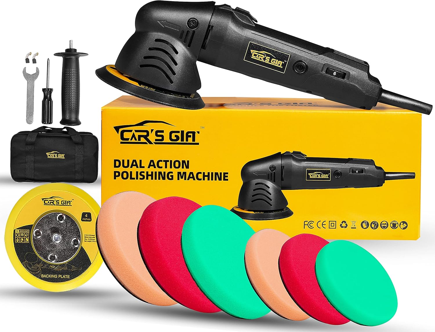 5inch Random Orbital Polisher 6 Variable Speed Waxing Kit I447