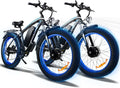 Two 2000W Electric Bikes with 48V 20Ah Removable Batteries 21 Speed Hydraulic Disc Brake (Blue + Blue) R1139