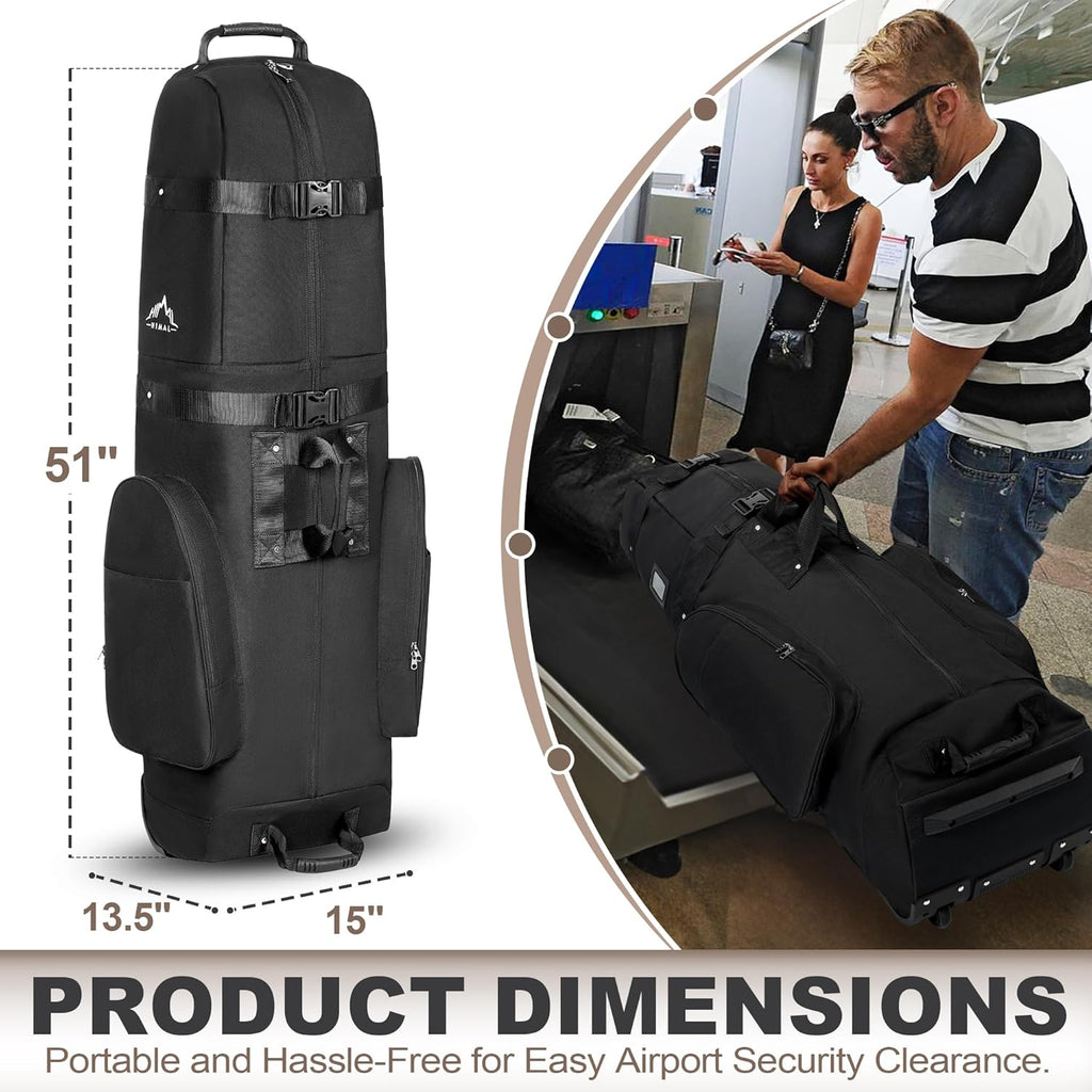 Heavy Duty 600D Polyester Oxford Golf Travel Bag with Wheels X499
