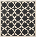 7'10" x 7'10" Square Black Beige Geometric Indoor Outdoor Area Rug V709096
