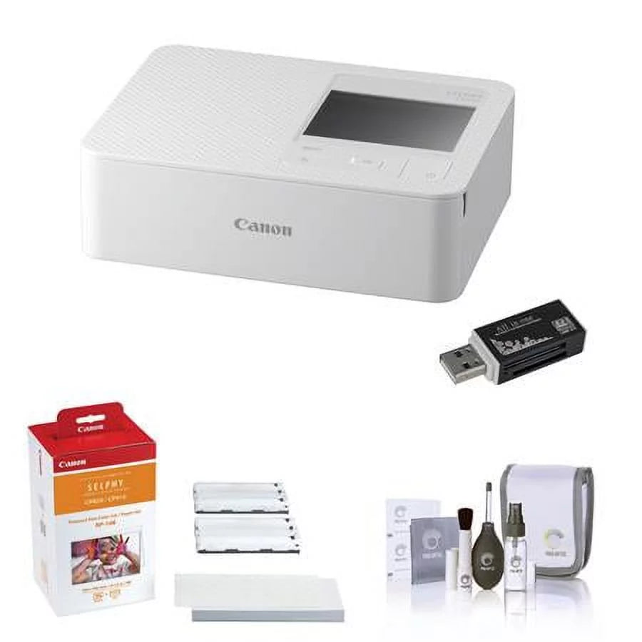 White Compact Photo Printer with RP-108 Color Ink/Paper Set P409354