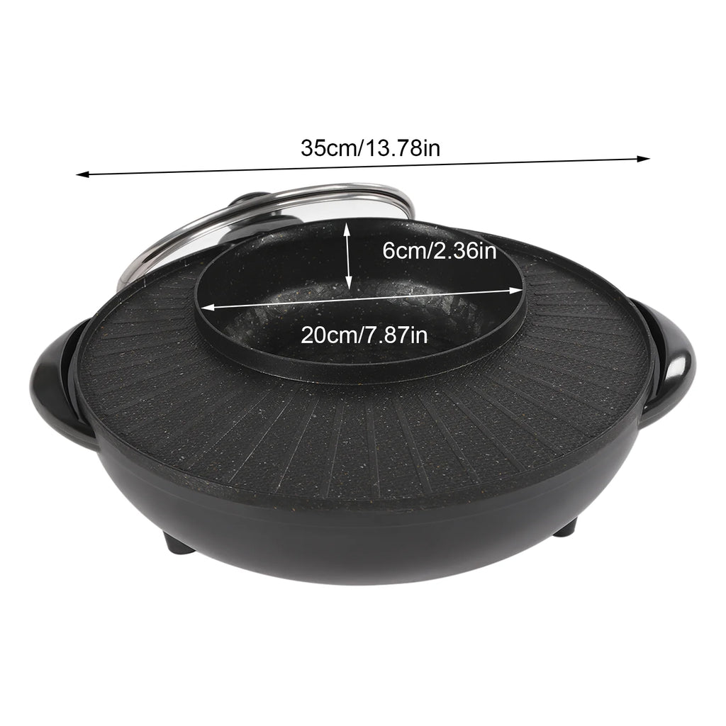 Portable Circular Hotpot Grill Combo Nonstick O955855