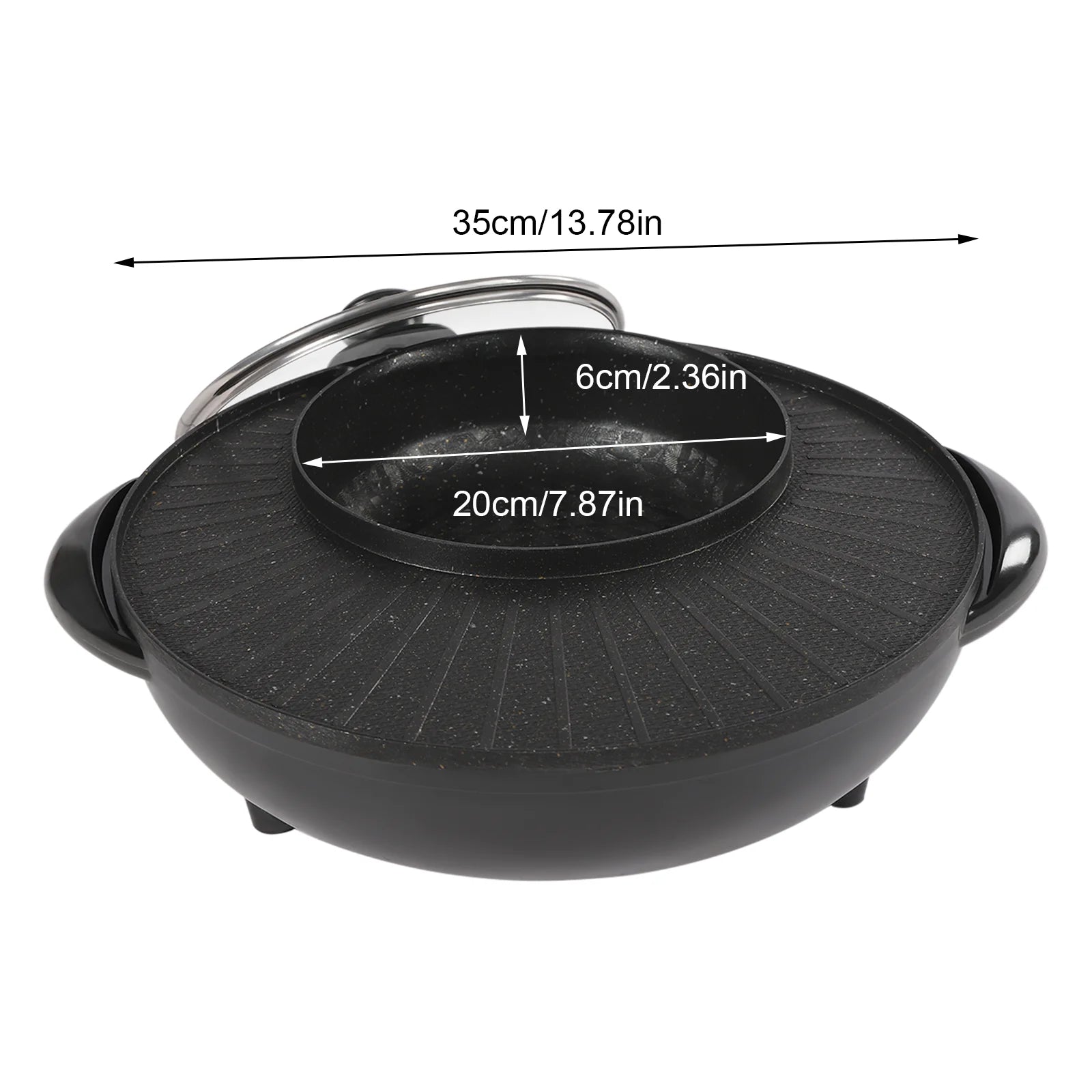 Portable Circular Hotpot Grill Combo Nonstick O955855