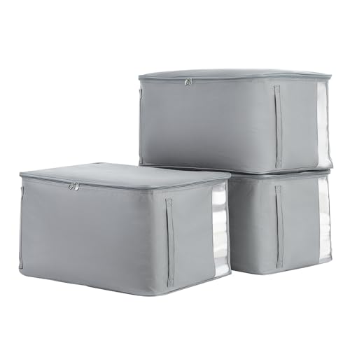 3 Pack Grey 18 Gallon Oxford Fabric Comforter Storage Bags P255