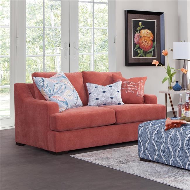 Red Paprika Loveseat Sofa with 3 Pillows V542