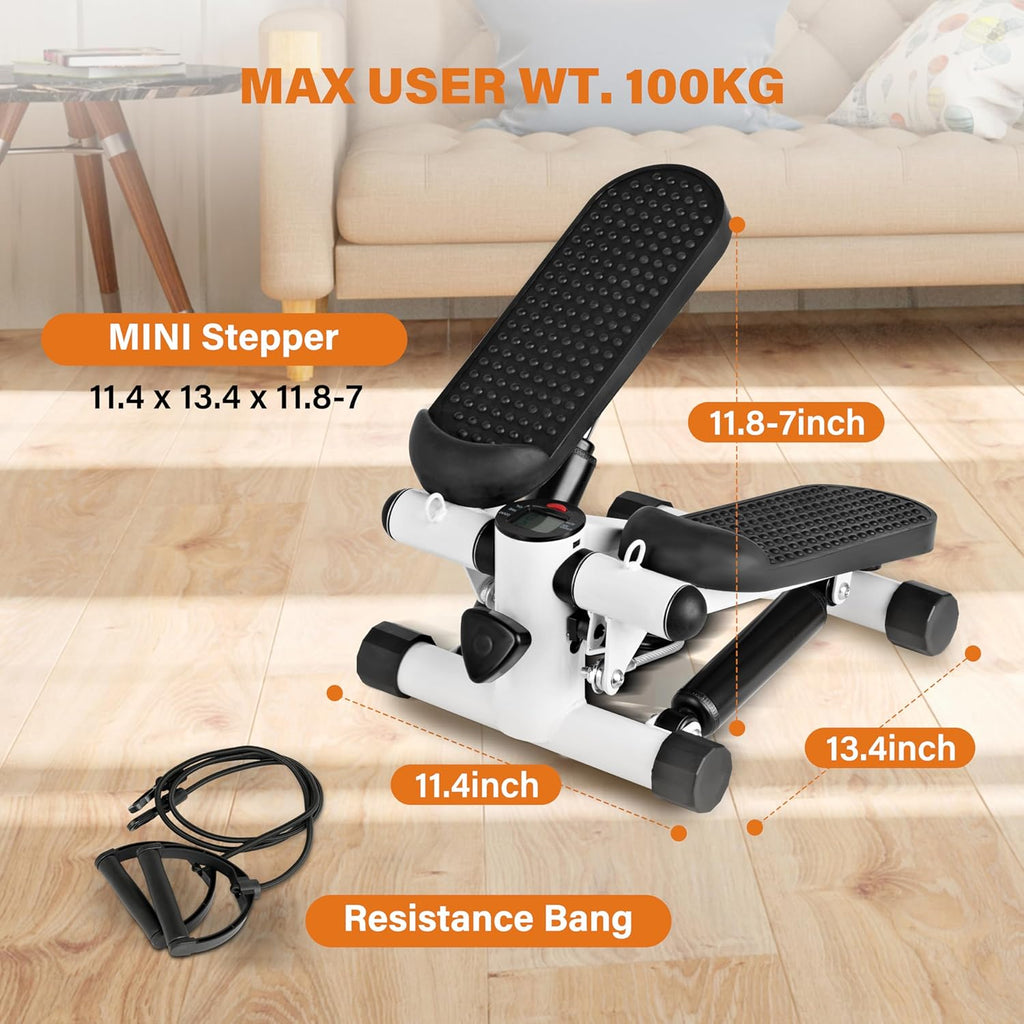 Mini Stepper with Resistance Band, 120KG Load J59838