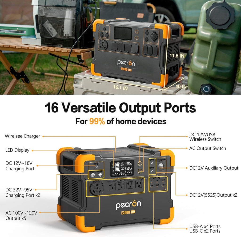 Portable Power Station with 6 Solar Panels LiFePO4 Battery Backup Z425292