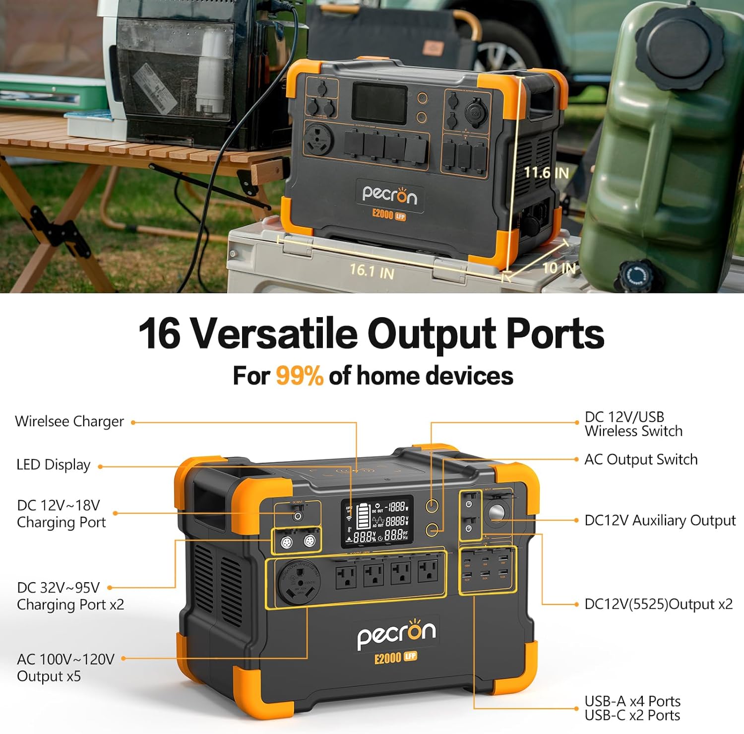Portable Power Station with 6 Solar Panels LiFePO4 Battery Backup Z425292
