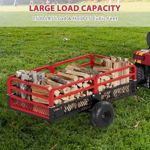 Heavy Duty Steel Dump Cart Utility Trailer with Removable Sides I893