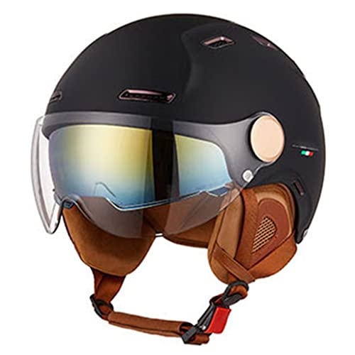 Motorcycle Half Helmet Open-Face Half Helmet with Adjustable Quick Release Buckle DOT Approved 3/4 Helmet O2540