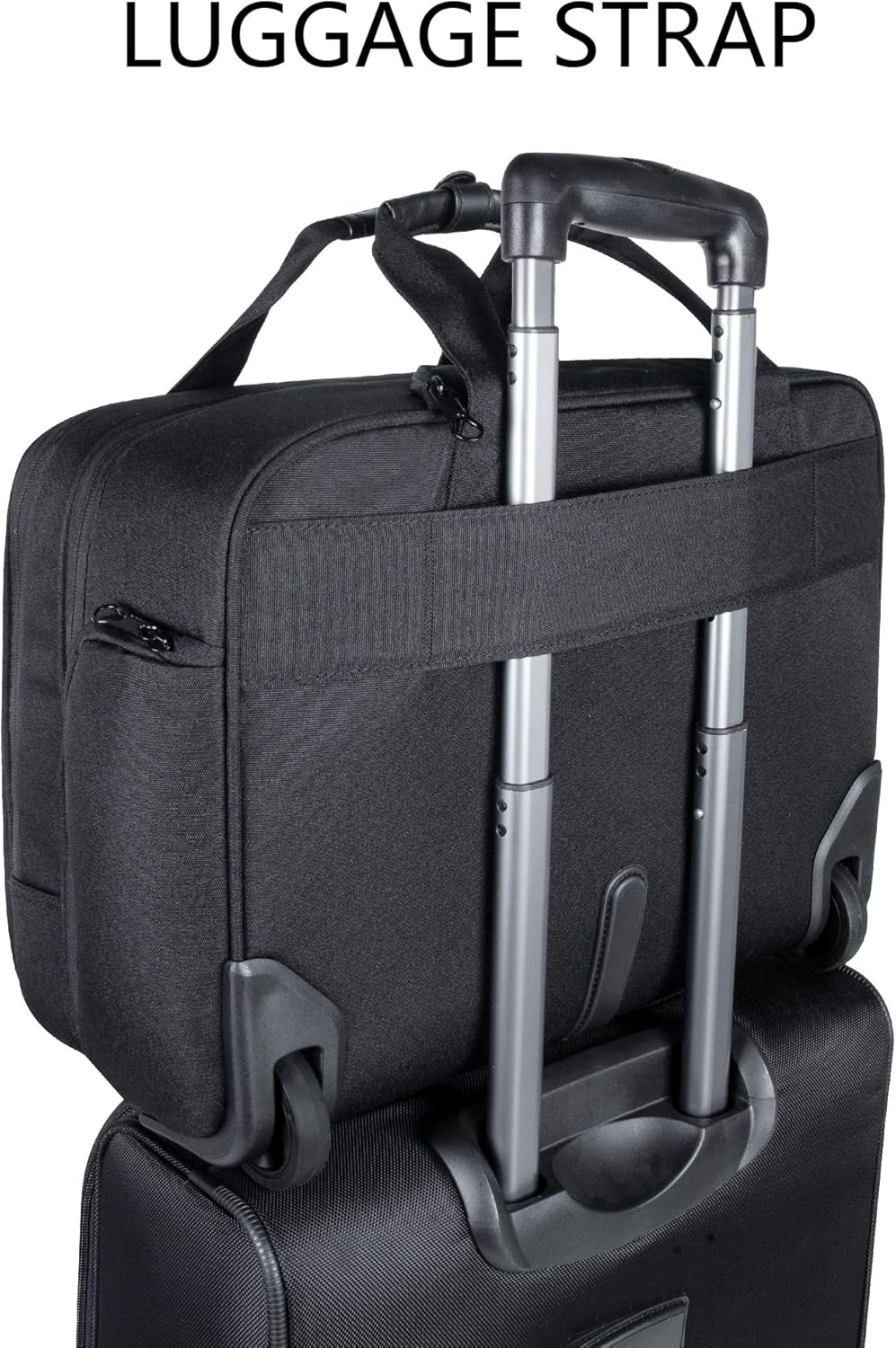 Black Rolling Laptop Bag with RFID Pockets D2416