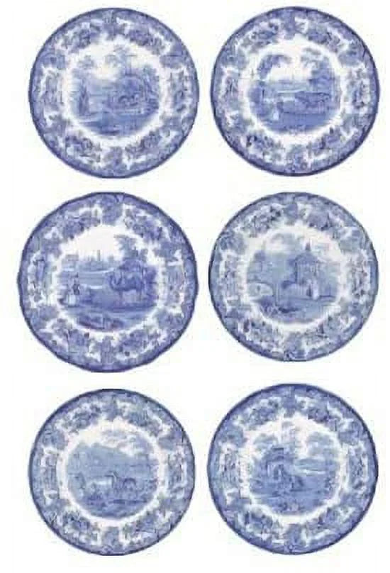 Set of 6 Assorted Motifs Plates C72885