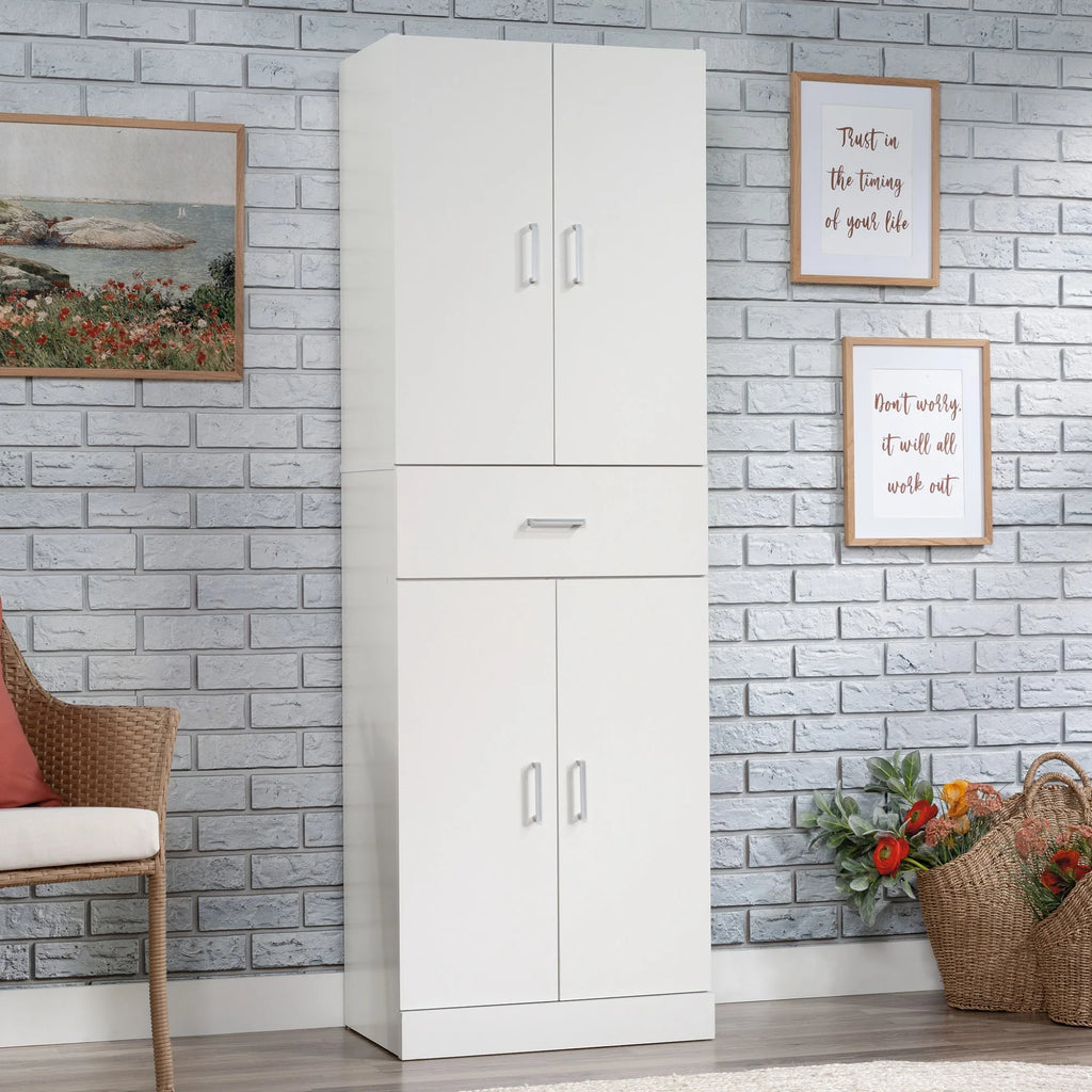 White Engineered Wood Storage Cabinet M771