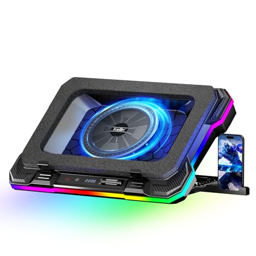 9 Quiet RGB Fans Cooling Pad for 15.6-17.3 Inch Laptops with 2 USB Ports T783