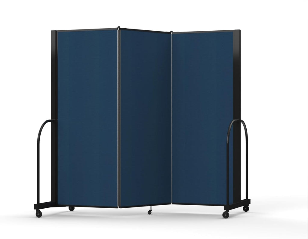 Navy 7'6" x 8'7" Folding Room Divider with Metal Frame L4677