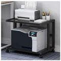 Black 2 Tier Printer Stand with Wheels J6368