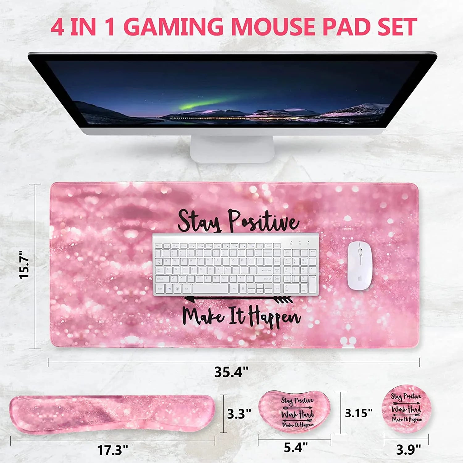 Large Gaming Mousepad with Ergonomic Keyboard Wrist Rest I691870