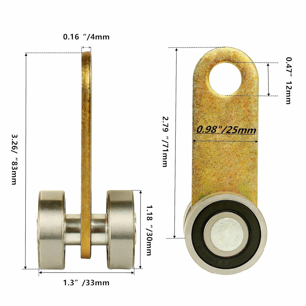 2 Wheel Trolley Assembly Roller for 1-5/8" Strut Channel 4pc D2794