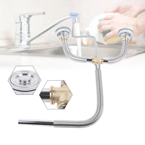 Silver Flexible Double Bowl Drain Hose E864440