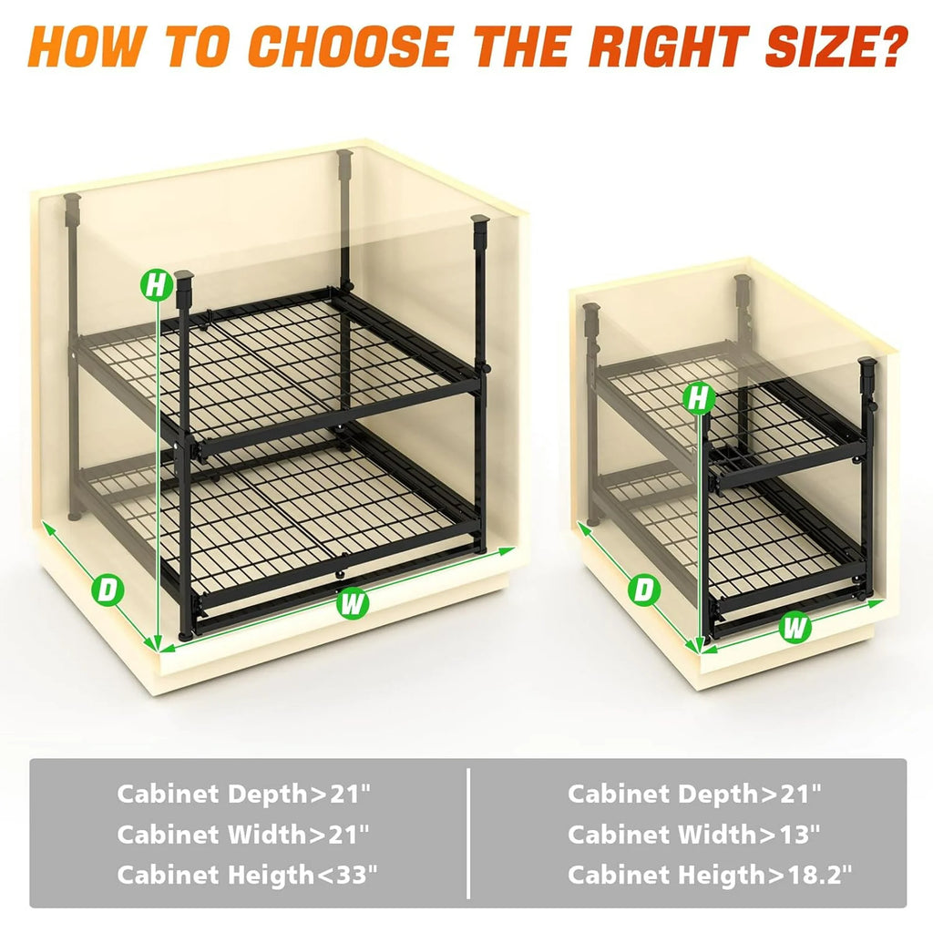 2 Tier Expandable Pull Out Cabinet Organizer U5575