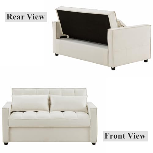 3 in 1 Velvet Sleeper Loveseat with Pull Out Bed W768
