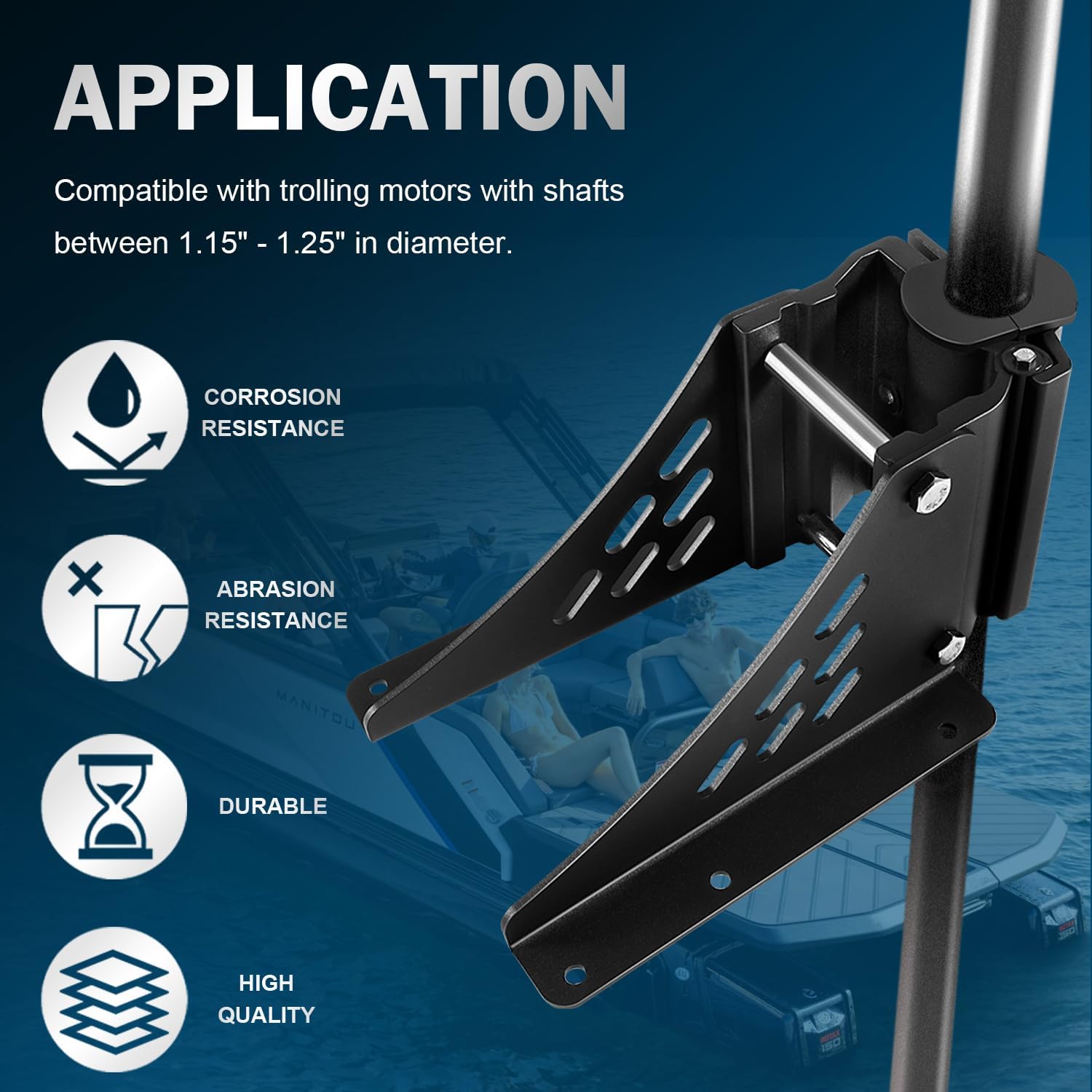 Trolling Motor Deck Mount for Shafts Between 1.15" - 1.25" in Diameter I718