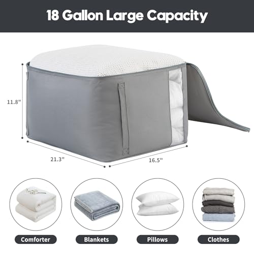 3 Pack Grey 18 Gallon Oxford Fabric Comforter Storage Bags P255