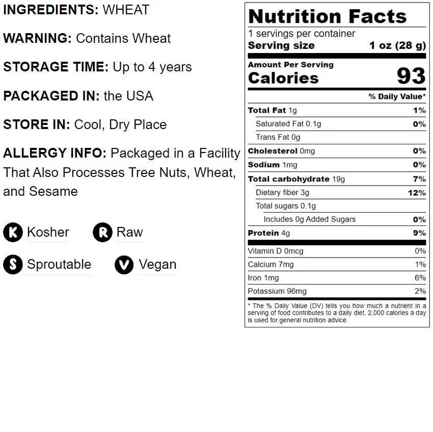 20 Pounds Raw Wheat Berries K14278