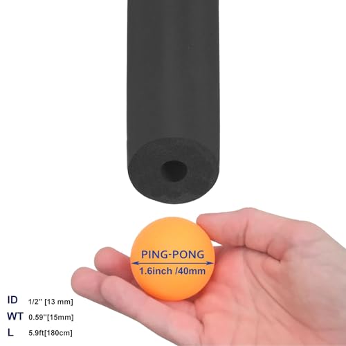Flexible Pipe Insulation Foam Tube 1/2 3/4 1 Inch ID Waterproof Foam Tubing 5.9ft Length 1 Pcs G934843