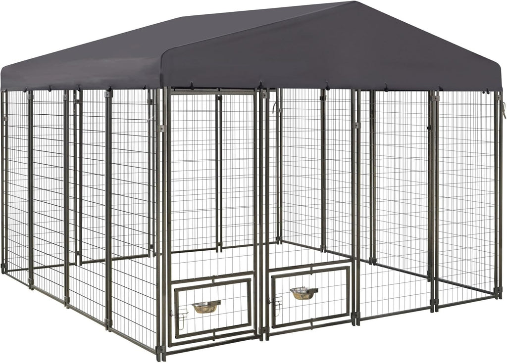 10' x 10' Large Dog Kennel with Roof and Lockable Door Q7455