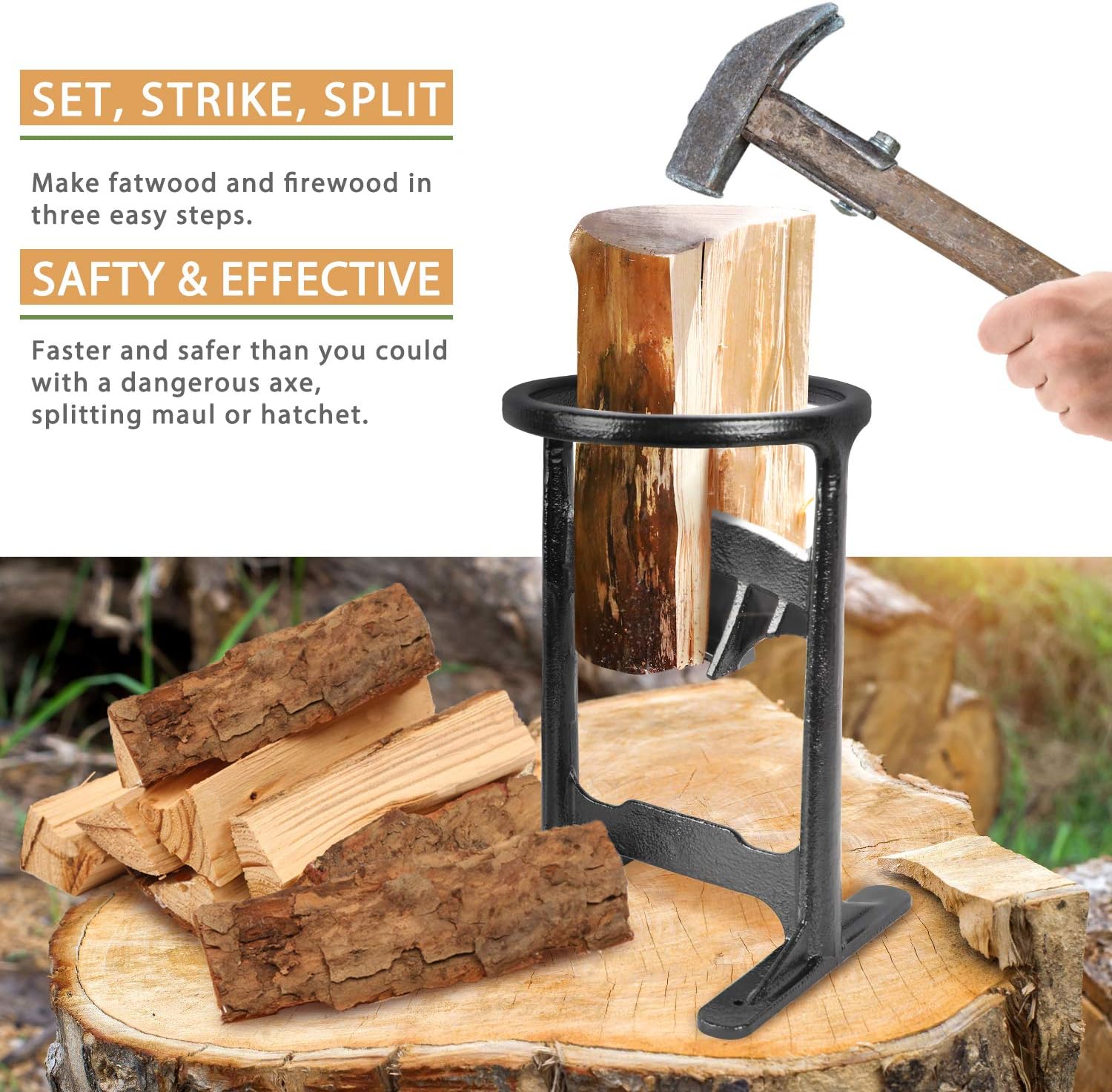 Cast Steel Firewood Cutter Pack of 2 Y74945
