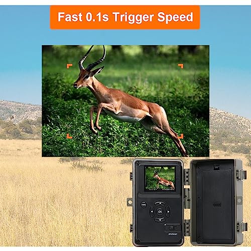 64MP 1296p Trail Camera with No Glow Night Vision I50614