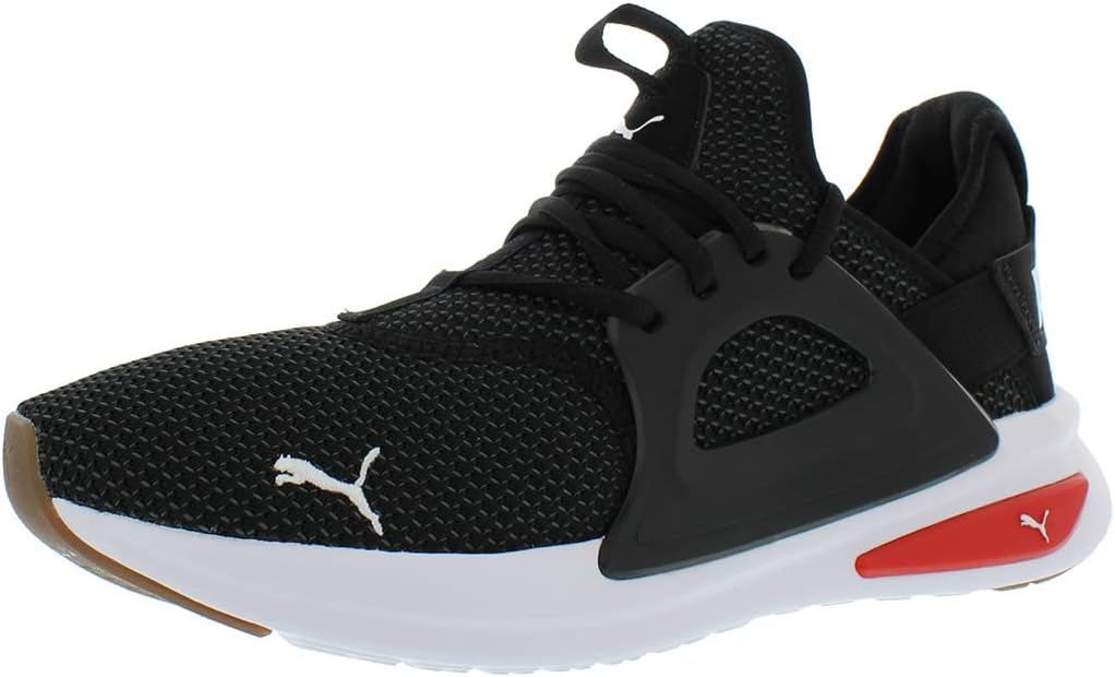 Mens Softride Enzo Evo Knit Shoes, Size: 9.5 M US, Color: Puma Black/Castlerock/High Risk Red Z62612