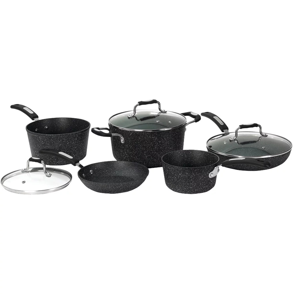 9-Piece Black Cookware Set with Bakelite Handles V795