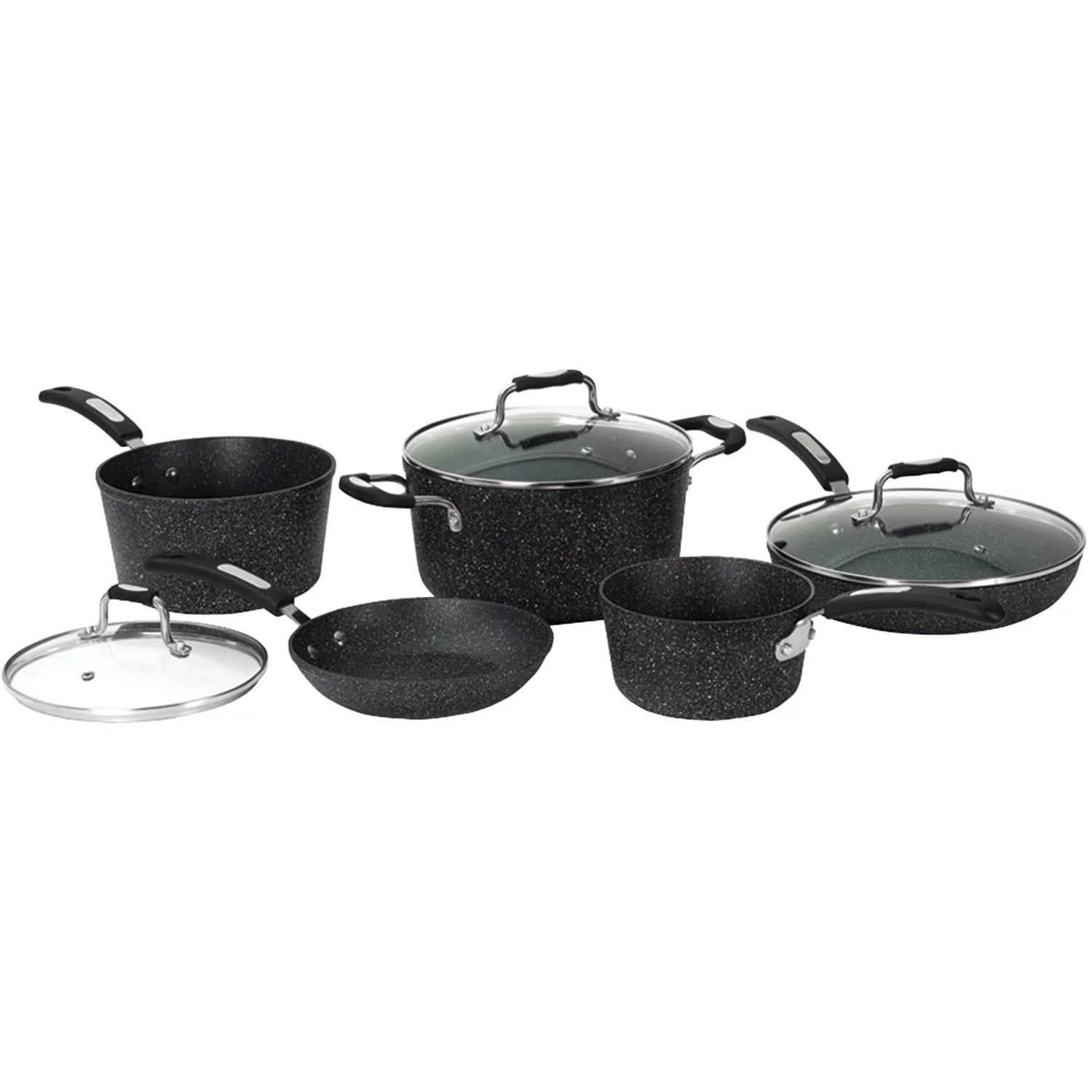 9-Piece Black Cookware Set with Bakelite Handles V795
