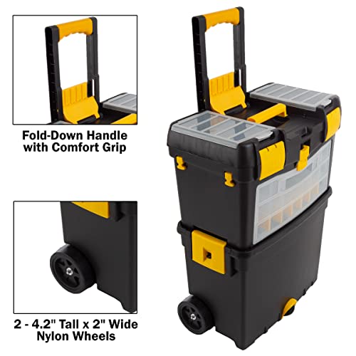 Rolling Tool Box with Wheels and Removable Top O48126