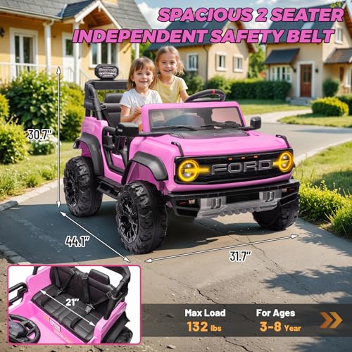 2 Seater Ride On Car, 24v Electric Power Ride On Truck Toy with Remote Control, Blue M69025
