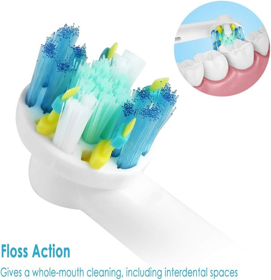 Pack of 4 Floss Action Electric Toothbrush Replacement Heads V6461