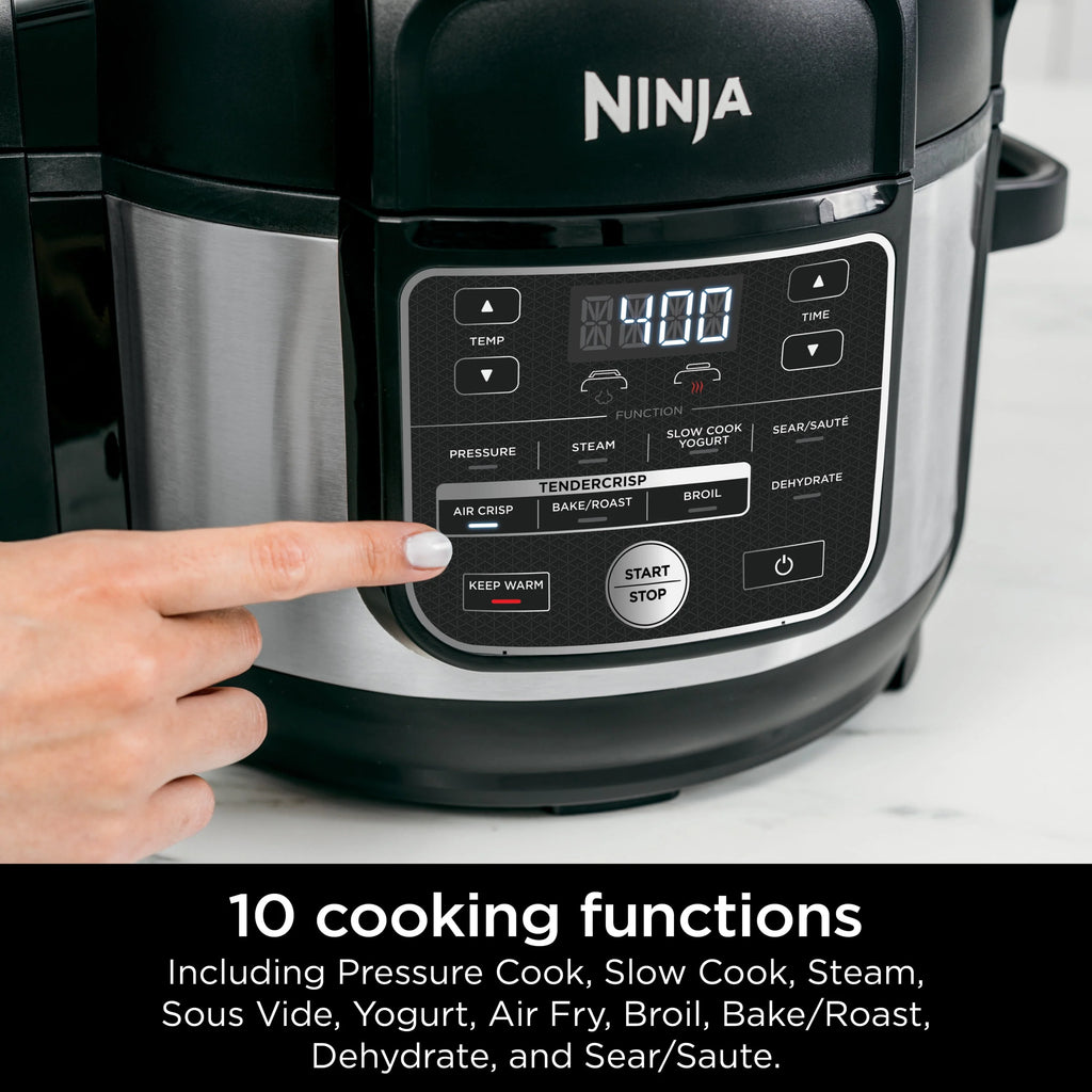 10-in-1 6.5-Quart Pro Pressure Cooker Air Fryer Multicooker, Stainless G1403
