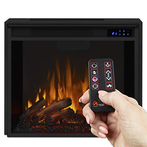 72" Black TV Stand with Electric Fireplace P39368