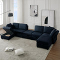 Blue Modular Sectional Sofa with Ottoman P502524