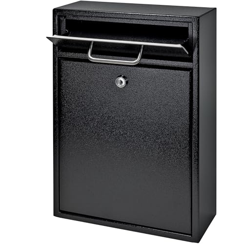 Black Steel Wall Mounted Mailbox K37094