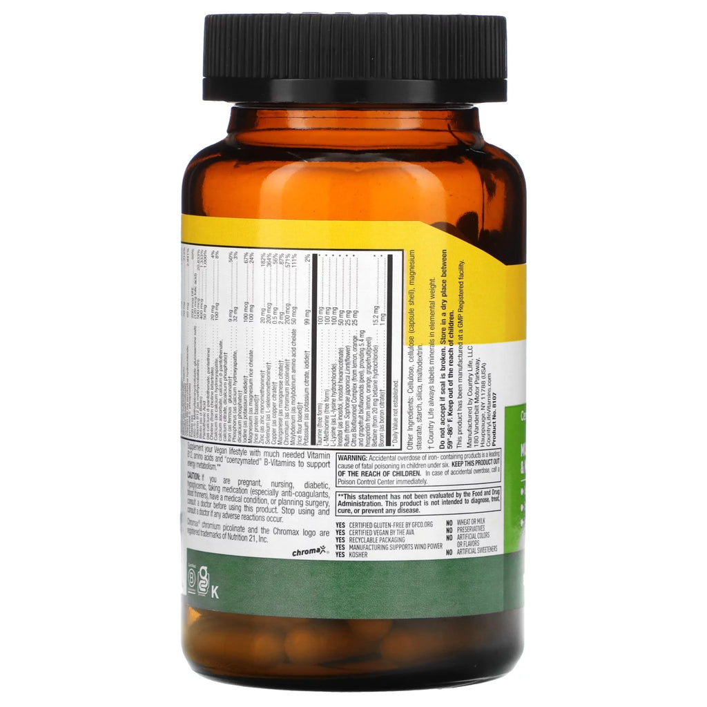 120 Vegan Capsules Multivitamin & Mineral Complex C58722