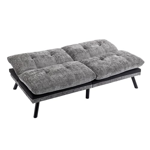 Dark Gray Polyester Memory Foam Convertible Futon Sofa Bed K9239