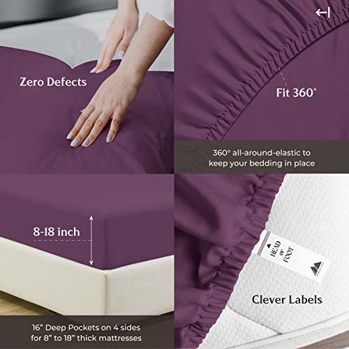 100% Pure Egyptian Cotton Queen Size 4 PC White Sheets T884