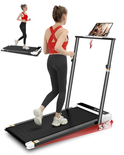 Walking Pad with Handle Bar, 5% Manual Incline Treadmill, 2.5HP Foldable Treadmill with Handrails, 300 LBS T459539
